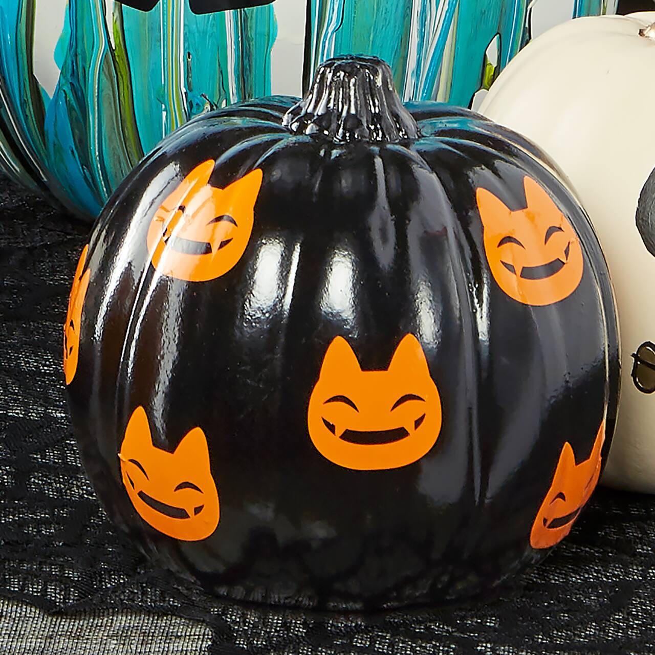 Repeat Cat Heads Halloween Pumpkin